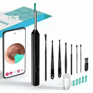 Ear Cleaning Tool with Camera, 360 Degree Wide Angle Ear Cleaner, Wireless WiFi LED Endoscope, Waterproof, Compatible with iPhone iPad Android