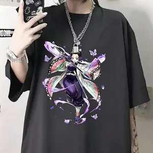 2026 New Year   Summer Devil Killer Shinobu Anime Printed T-shirt Super Large Men's Fashion Y2K Loose Casual T-shirt RA3