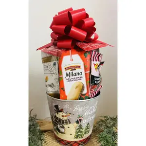 Small Baby It's Cold Outside Gift Tin Basket - Gourmet Treats & Cozy Snacks