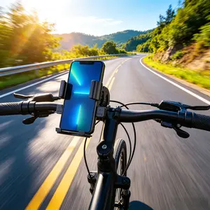 1pc Bike Phone Mount, 360° Rotating Motorcycle & Bicycle Phone Holder Stand, Secure Lock, Shockproof Anti-Slip, Fits 4.7–7in Phones