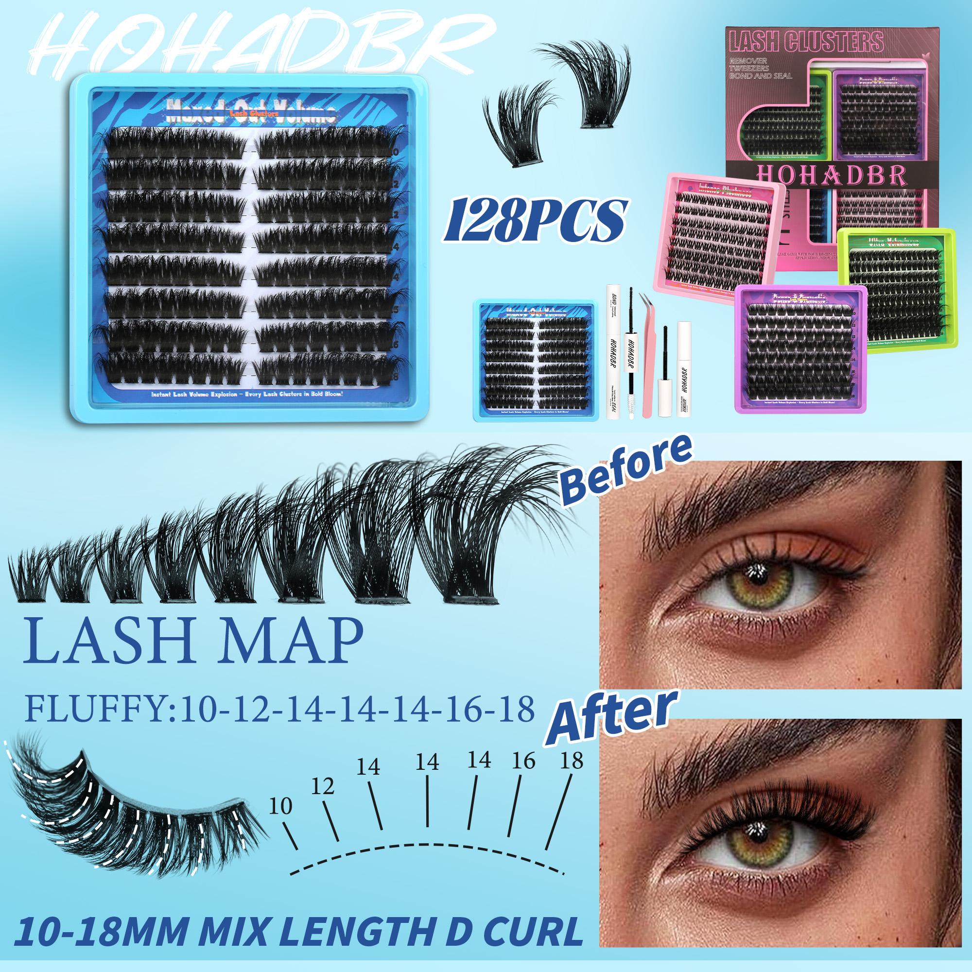 4 Styles  Mega/ultra/ Dramatic/Volume/ Lash Clusters Kit, WaterProof Lashes Eyelash Clusters Extensions with Everything You Need for Beginners and Proficient, DIY at Home Easily，Extension Soft comfortable Easy Apply Natural Look for Makeup Daily Life