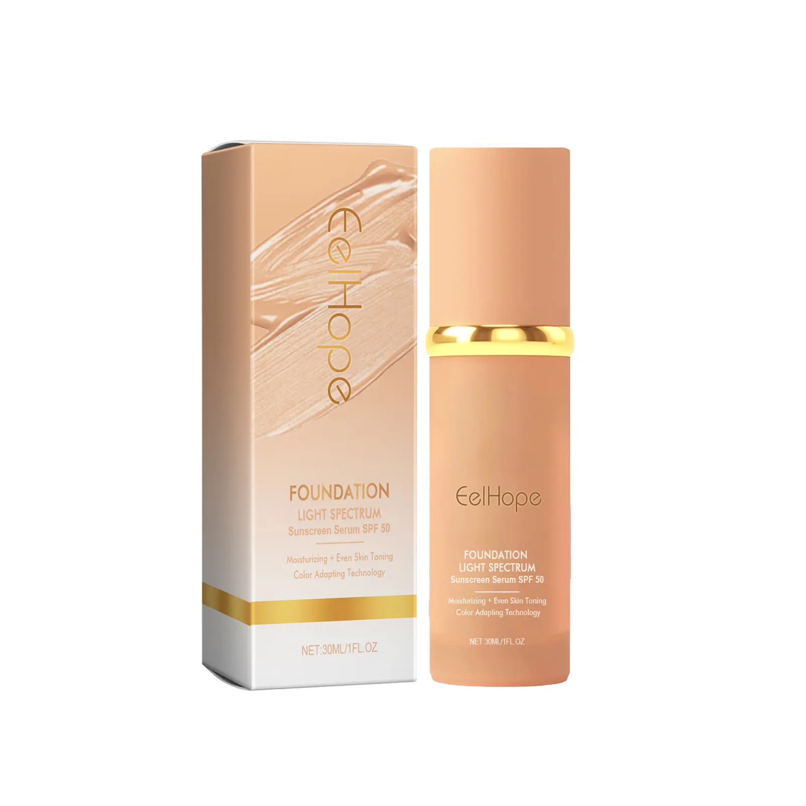 Eelhope Warm Up Liquid Foundation, Natural Lightweight Concealer Moisturizing Liquid Foundation Brightening And Rejuvenating