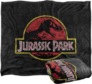 Jurassic Park Classic Logo Officially Licensed Silky Touch Super Soft Throw Blanket 50" x 60"