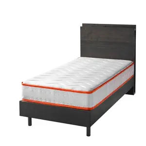 Twin Mattress 6 Inch, Twin Size Mattresses Hybrid Innerspring Mattress in a Box, Twin Foam Spring Mattress with Motion Isolation & Pressure Relief for Twin Bed Frames, Medium Firm (White+Orange, Twin)