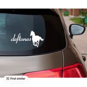 Deftones Horse Logo Car Decal - White Vinyl Sticker for Car Windows and Laptops