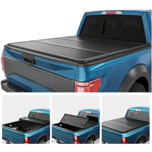 5.5 Feet Bed FRP Hard Tri-fold Tonneau Cover Fold Truck Bed Covers Fits for 2015-2024 Ford F150 F-150