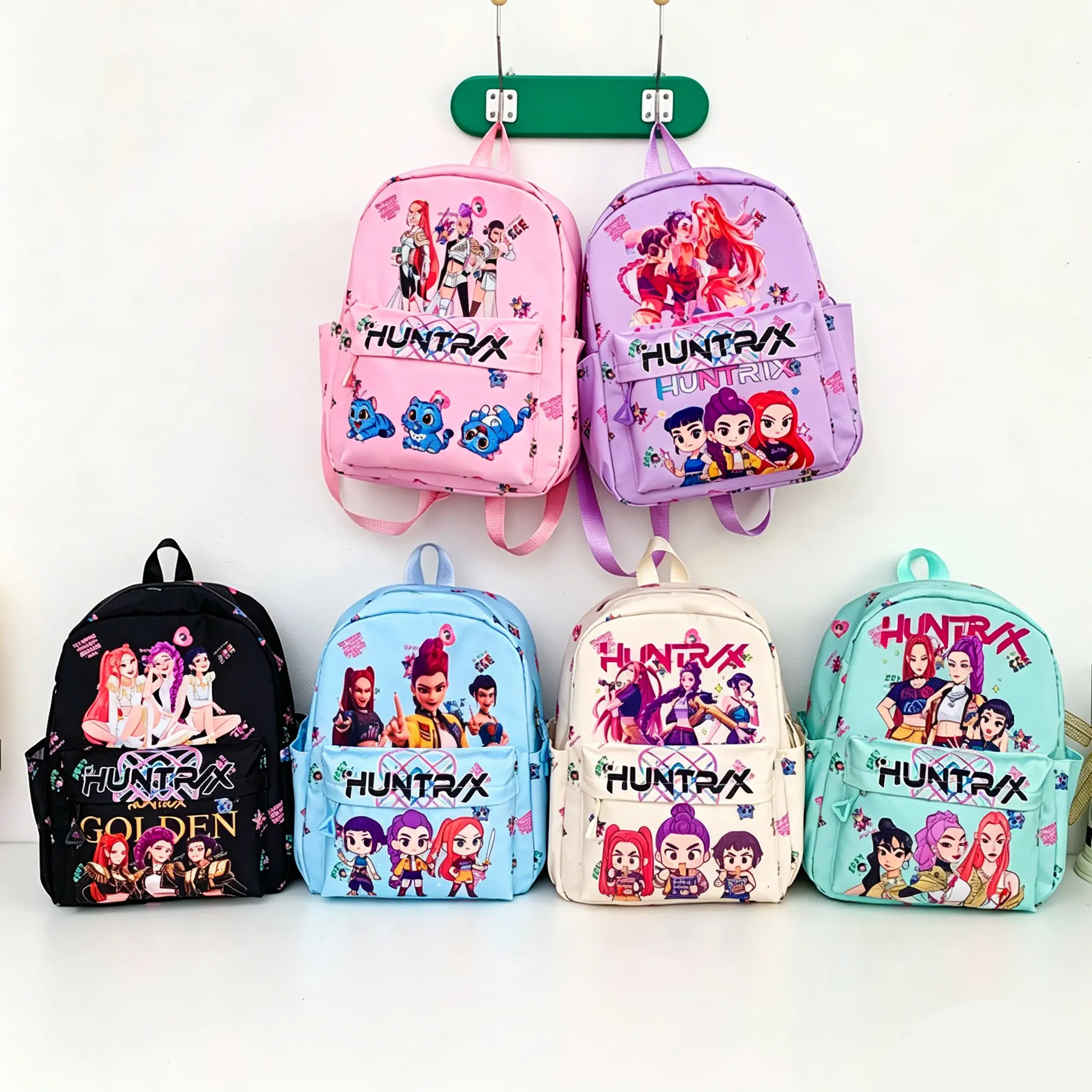 2026 Cartoon Kpop Girls' Backpack, Zipper Closure,Stylishand Versatile, Suitable for Students Going to School,SchoolActivities, Travel, and Other Occasions.
