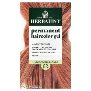 Herbatint Permanent Haircolor Gel, 8R Light Copper Blonde, 5.75 fl oz (170 ml)