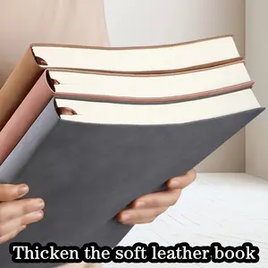 A4 Large Soft Leather A5 Simple College Student Blank Notebook Thickened B5 Notepad Business Literary Workbook