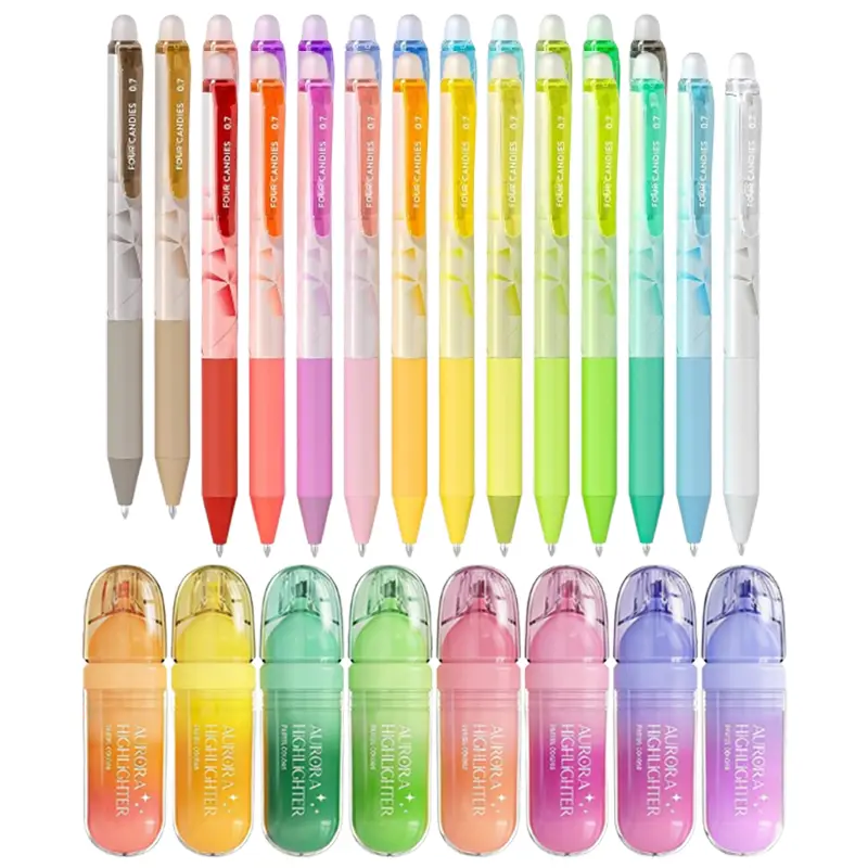 24 Erasable Gel Pens + 8 Highlighters
