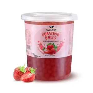 BREXONIC Boba Pearls Popping Bursting Boba, Tapioca Pearls For Bubble Tea (Strawberry , 2 LB 1 Pack)