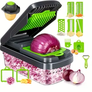 Vegetable Chopper,  Multifunctional 12-In-1 Veggie Chopper with 7 Blades, Onion Chopper Food Chopper Vegetable Slicer Cutter Dicer