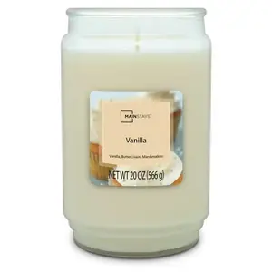 Mainstays Vanilla Scented Single-Wick Large Glass Jar Candle, 20 oz Aroma Decor