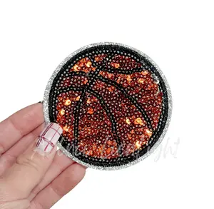 Basketball Sequin Patch - 3.15”