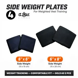 LV 4 Side Weight Plates for Weighted Vest 6x6 / 6x8 inch Weight Inserts for Training Running Workout