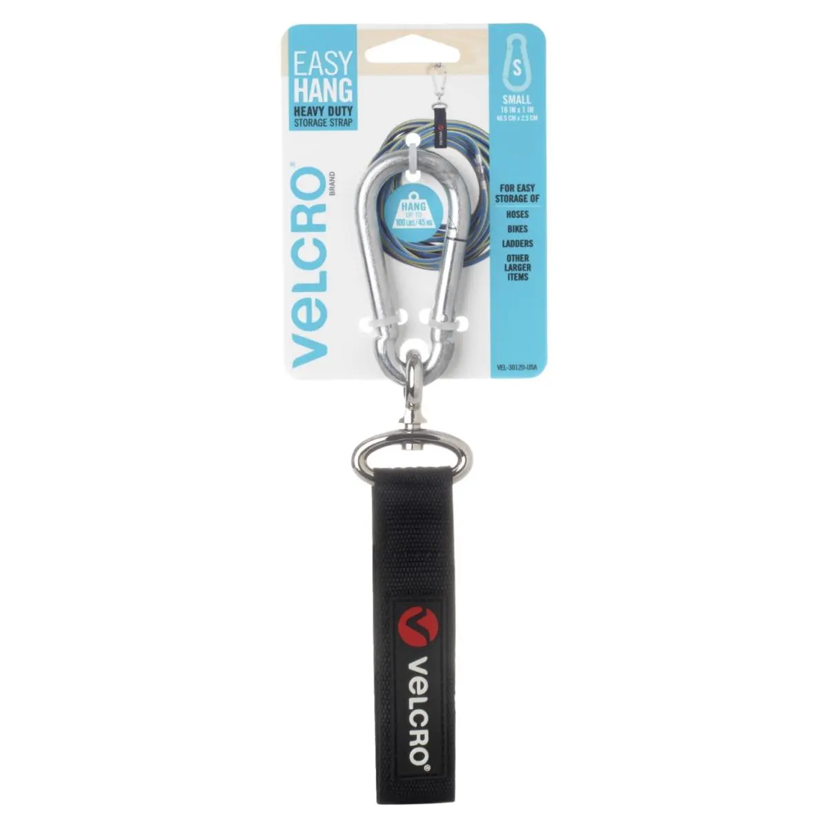 cloth hook and eye Brand 2021054 16 x 1 in. Easy Hang Small Strap, Black - 100 lbs