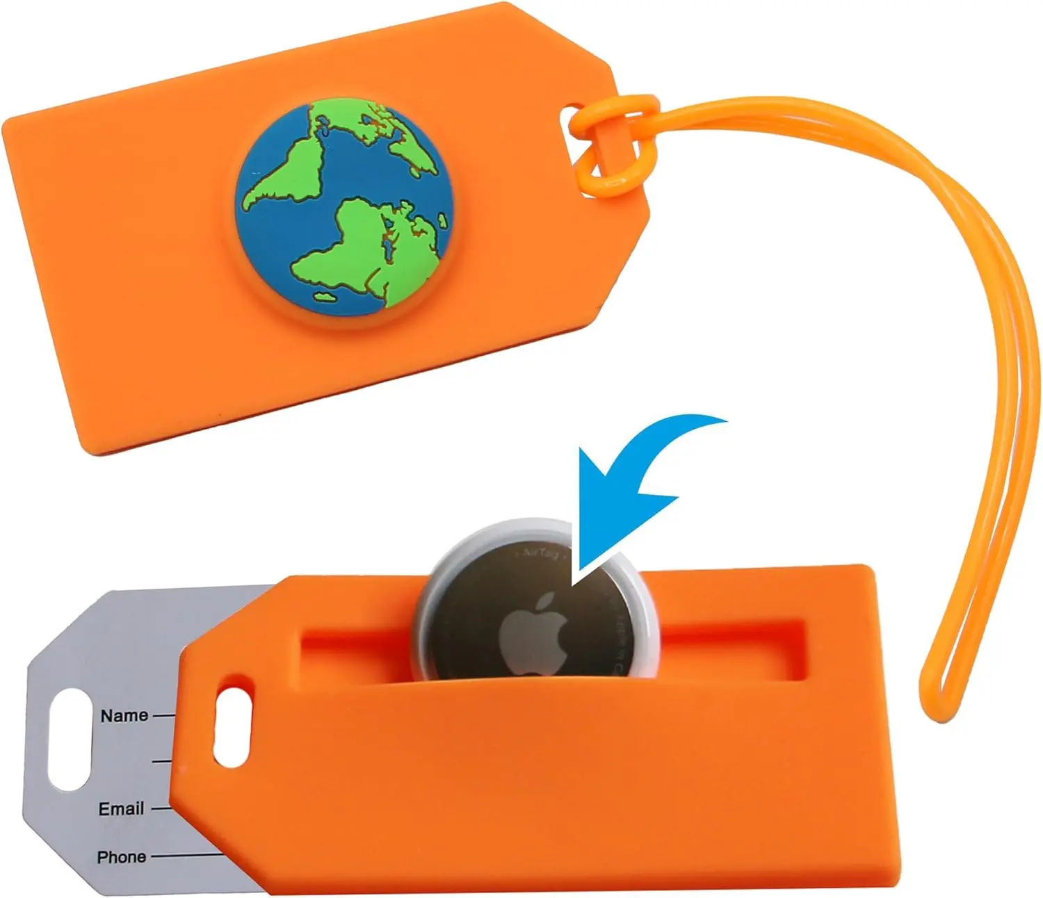 2-Pack Luggage Tag with  Compartment for AirTag  V2 Improved for 2024  The  Discreet and Creative Way to Track Your Luggage