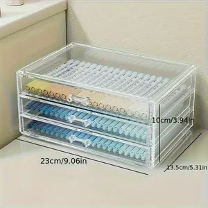 Large Capacity Clear Acrylic Desk Drawer Organizer Multi Compartment For Office School Supplies Pens Markers Tape Storage Home Workspace
