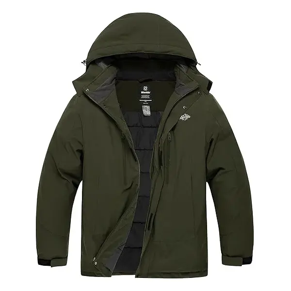Men's Big and Tall Ski Jacket Waterproof Snowboarding Jacket Windproof Winter Coat with Hood