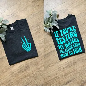 Funny if your testing my waters you better know how to swim humor retro tee