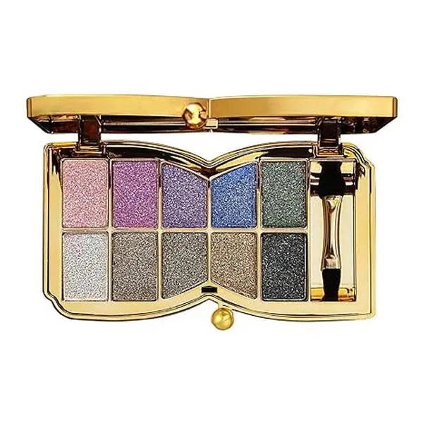 Glitter Eyeshadow Palette,10 Colors Sparkle Shimmer Eye Shadow Highly Pigmented Long Lasting Makeup Set Gold(Type 1)