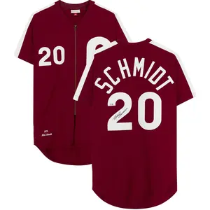 Mike Schmidt Philadelphia Phillies Autographed Maroon Mitchell & Ness Authentic Jersey - Fanatics Authentic Certified - MLB Memorabilia