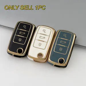 Car Key Case, Car Key Protector, Key Fob Cover, Car Key Holder, Car Interior Accessory for Volkswagen VW Magotan Golf 4 3 5 6 MK6 Passat B5 B6 B8 B7 Touran Bora Tiguan for Jetta Lavida Skoda Octavia