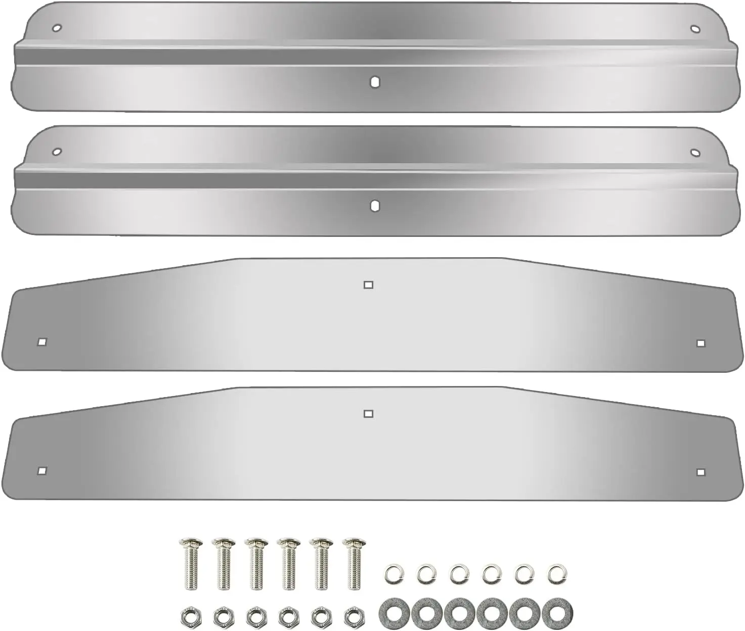24" Stainless Steel Mud Flap Weights Pair Weight w/Backing Plate Mirrored Universal 10424-4  Set