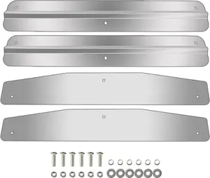 24" Stainless Steel Mud Flap Weights Pair Weight w/Backing Plate Mirrored Universal 10424-4  Set