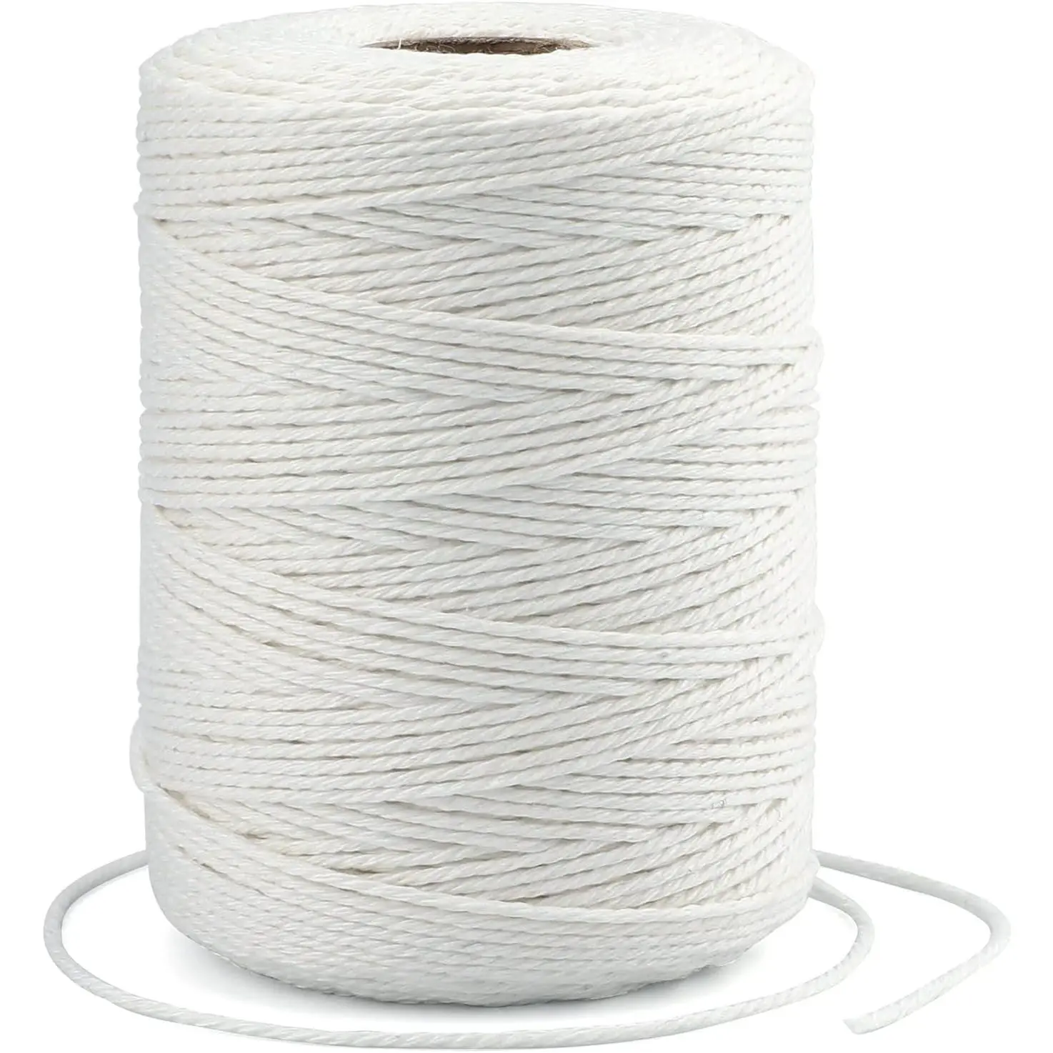 2MM 656 Feet 12Ply White Cotton String, Cotton Bakers Twine for Meat Roasting Gift Wrapping Gardening Macrame DIY Art & Crafts (200M/218Yard)