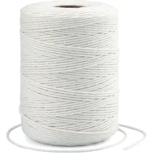 2MM 656 Feet White Cotton String, Cotton Bakers Twine for Meat, Roasting, Gift Wrapping, Gardening, Macrame, DIY Art & Crafts (200M/218Yard,12Ply)