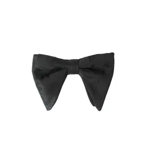 Mens Oversize Black Floral Bow Tie Adjustable Prom Wedding By AZARMAN