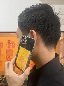 Smooth Work and Smooth Exams Talisman Stamped with a Taoist Ritual Seal Chinese Feng Shui Prosperity Golden Amulet Stickers for Smartphone Shockproof Protective Cases Taoist Culture Style Decorative Elements