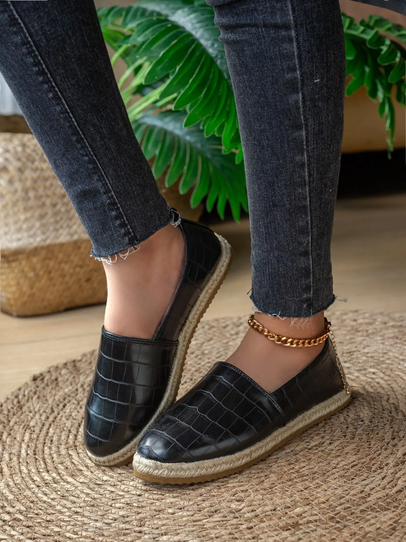 Latest Casual Handmade Hemp Sole Shoes, Classic Plaid Retro Vacation Slip-Ons, All-Season Comfortable Lightweight Flat Sneakers