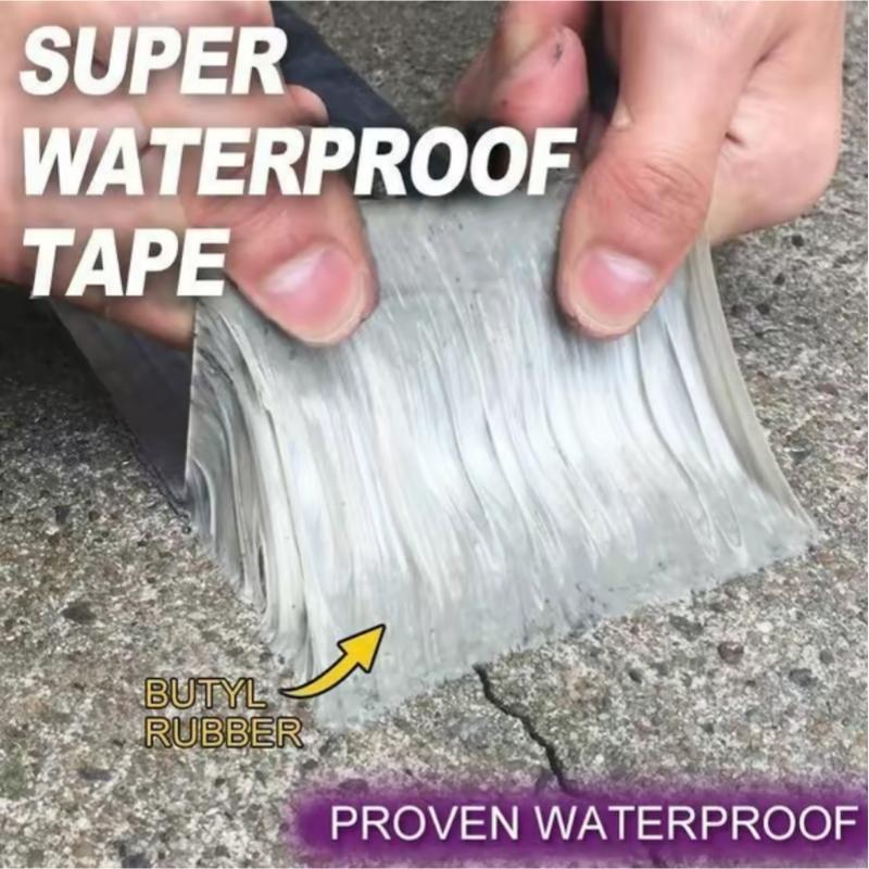Super Strong Adhesive Waterproof Tape Roll, Self-Adhesive Roof Crack Repair Material, High Adhesion, Heat Resistant, Butyl Rubber, One Roll