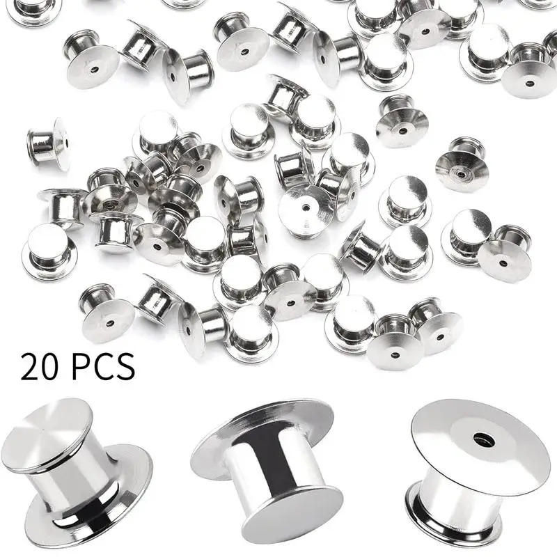 Metal Pin, 20pcs/set Metal Pin Backs Locking Pin Keepers, Simple Metal Pin, DIY Sewing Supplies for Home & Office