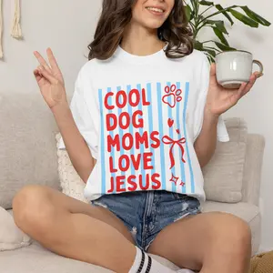 Cool Dog Moms Love Jesus T-Shirt | Christian Dog Mom Tee