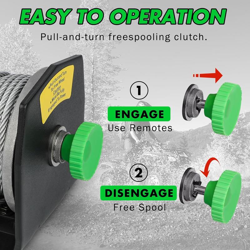 2500 lb. ATV/UTV Electric Winch, 12V  Steel  Winch,Electric Winch with Wired Remote and  Remote for ATV UTV Towing,Boat,Off-Road