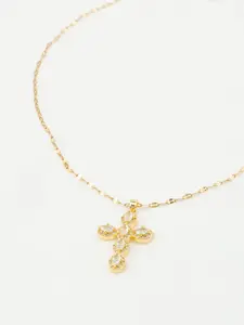 Rhinestone Decorated Cross Pendant Necklace with Box & Greeting Card, Elegant Jewelry for Women & Girls, Trendy All-match & Exquisite Jewelry for Birthday Gift