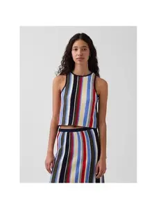 Gap Women's 100% Cotton Stripe Halter Sweater Tank