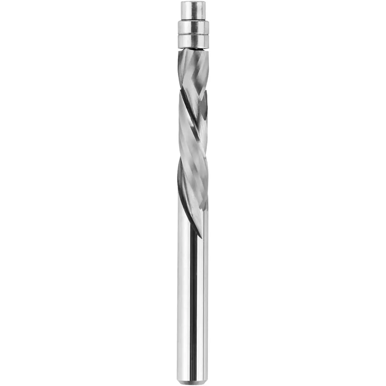 Spiral Flush Trim Router Bit 1/4 Inch Shank 1-1/8 Inch  Length Extra Long 3 Inch OVL, UP Down Compression  Template Router Bit for  Trimming