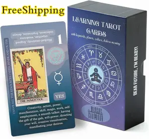 Learning Tarot Cards Deck with Meanings for Beginners 80 Cards Chakra Planet Zodiac Element Affirmations 350 GSM Cardstock