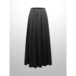 Nylon Circle Skirt-Black