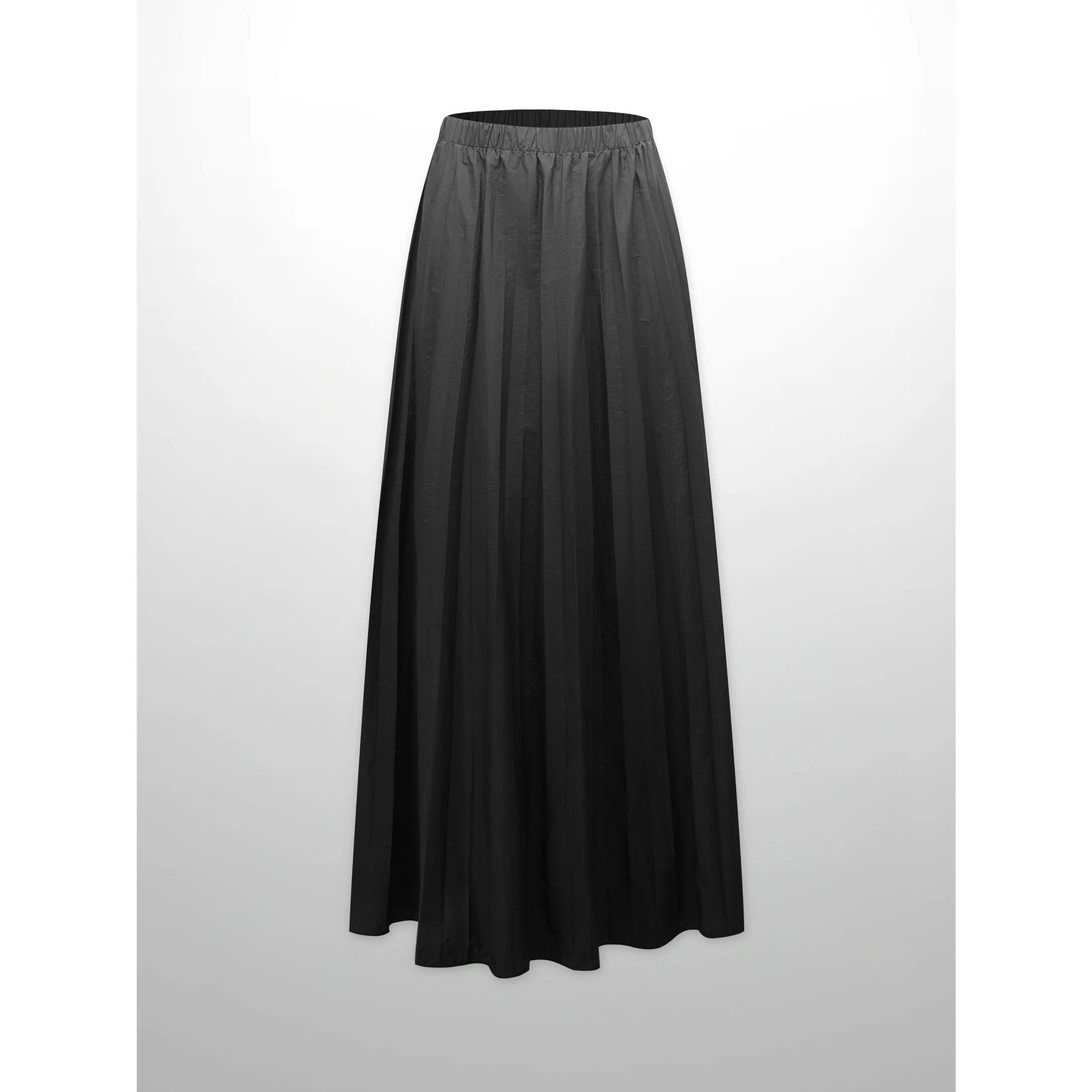 Nylon Circle Skirt-Black