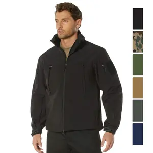 ROTHCO Men's Longsleeves Soft Shell Fabric Jacket - Elastic, Plain, Layer-Friendly, Ambidextrous Concealed Carry, Inner Fleece Liner, Ambidextrous Pockets, Camo/Navy Blue/Grey Menswear Activewear Outerwear