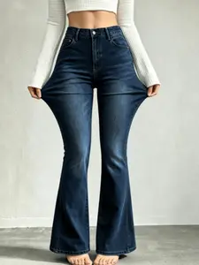 WH53 High Waisted Stretchy Denim Jeans for Women, Flare Jeggings Bootcut Denim with Multi-Pockets ,Classic Women's Pants, Daily Urban Fashion Wear for All Seasons.