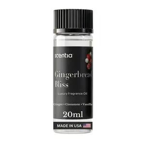 Scentia Gingerbread Scented Essential Oil - Diffuser Oil Refill with Spicy Scent, Gingerbread Cookie, Floral Blend Aromas, Ideal for Cold Diffusers, Holiday Celebrations Fragrance Oil