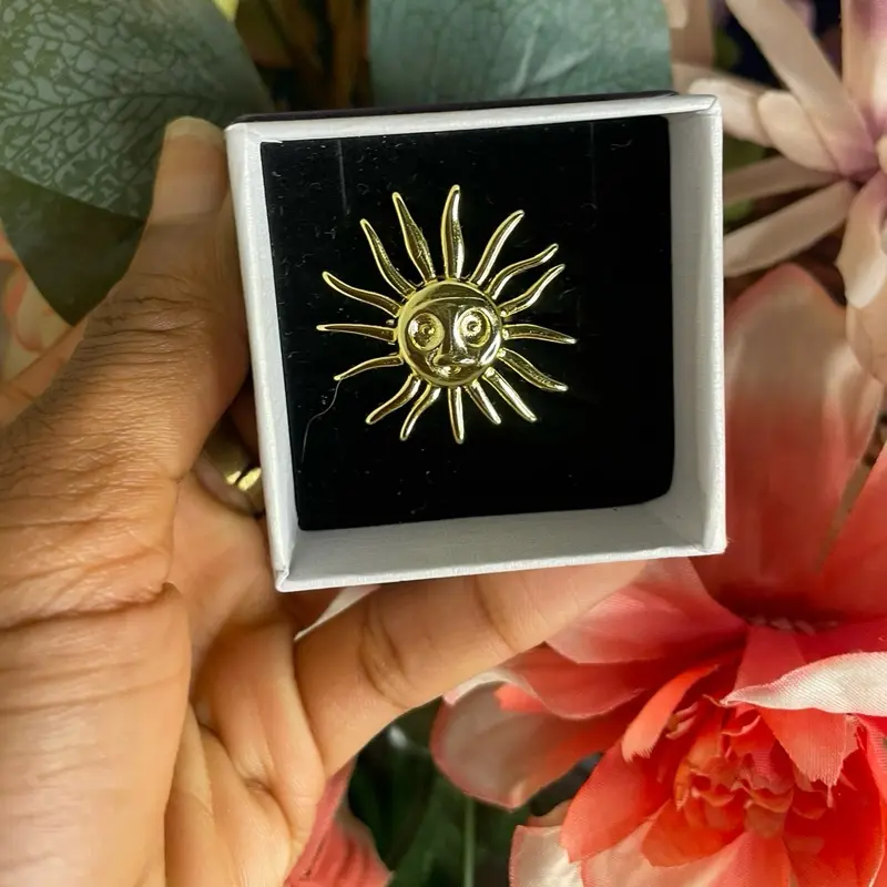 SUN RING 18K GOLD PLATED