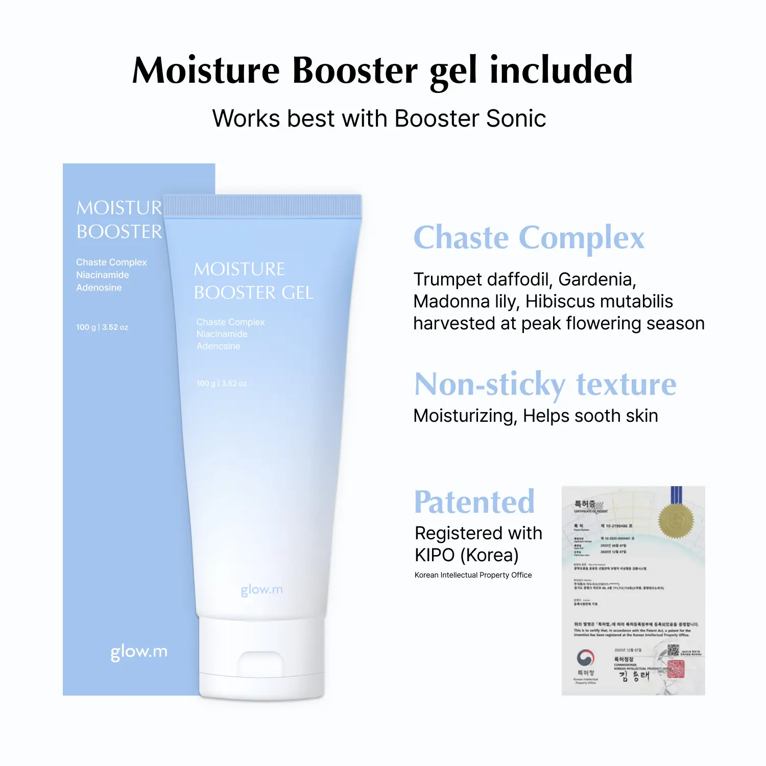 glow.m] Booster Sonic with Moisture Booster Gel (100g) | Kbeauty