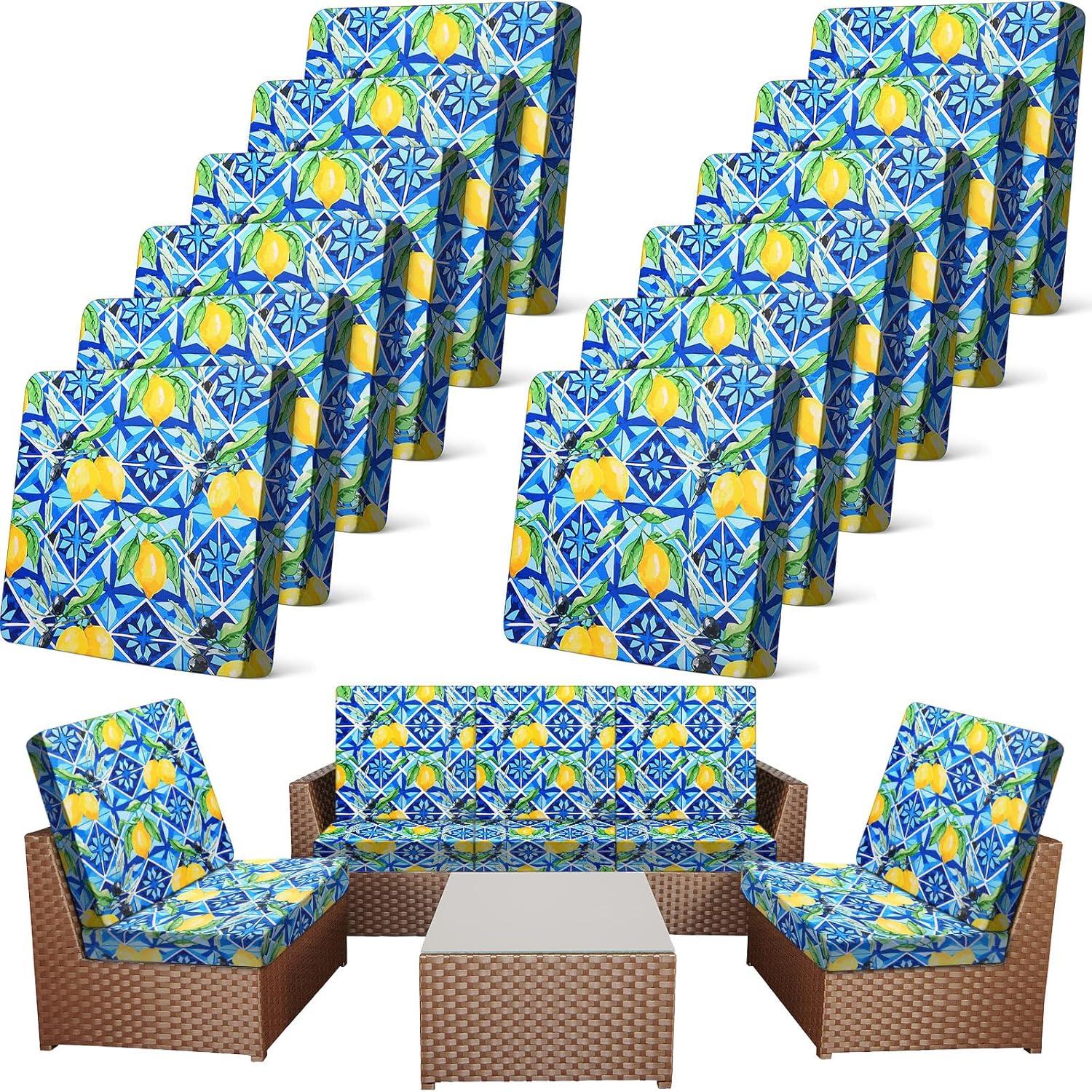 12/8/4Pcs Summer Patio Cushion Covers for Outdoor Patio Furniture & Indoor Sofa Cushions, Elastic Sofa Cover Sofa Slipcover Couch Covers Anti-Slip Sofa Seat Cover Replacement Sets for Summer Patio Decor 12/8/4Pcs Summer Patio Cushion Covers for Outdoor Patio Furniture & Indoor Sofa Cushions, Elastic Sofa Cover Sofa Slipcover Couch Covers Anti-Slip Sofa Seat Cover Replacement Sets for Summer Patio Decor